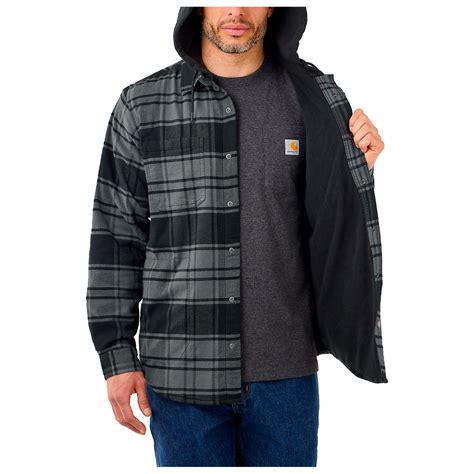 Carhartt Flannel Fleece Lined Hooded Shirt Jacket - Hemd Herren online kaufen | Bergfreunde.de