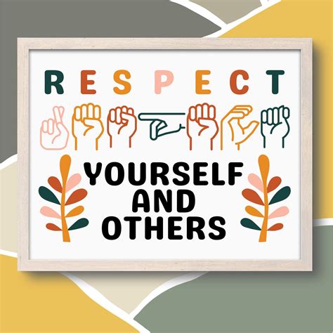 Respect Poster American Sign Language Wall Poster ASL Inclusive Print ...