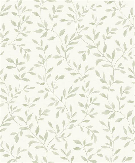 Grandeco Nerine Sage green Leaf Matt Wallpaper | DIY at B&Q | Green leaf wallpaper, Sage green ...