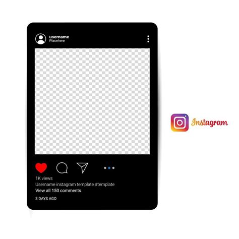 Instagram post template set. Isolated Instagram photo frame on abstract background 7119800 ...