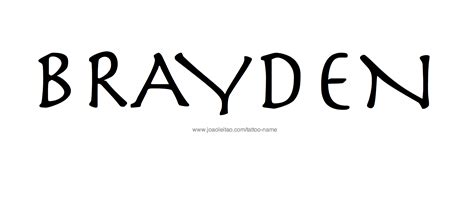 Brayden Name Tattoo Designs