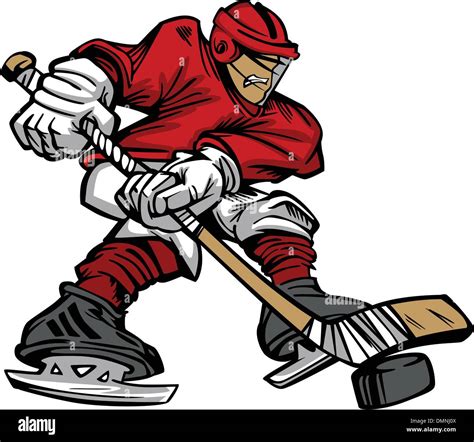 Cartoon Hockey Player Skating Vector Stock Vector Art & Illustration, Vector Image: 64399354 - Alamy