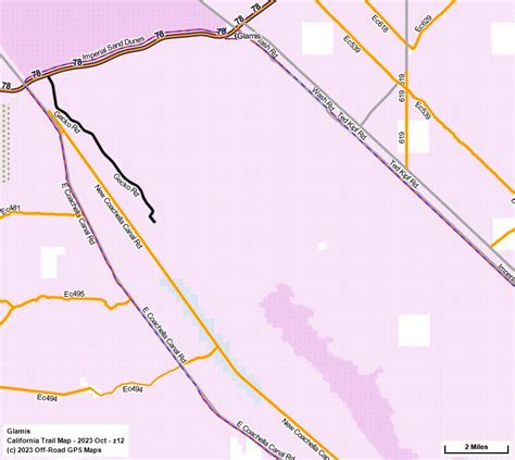 Imperial Sand Dunes North, Glamis - California Trail Map