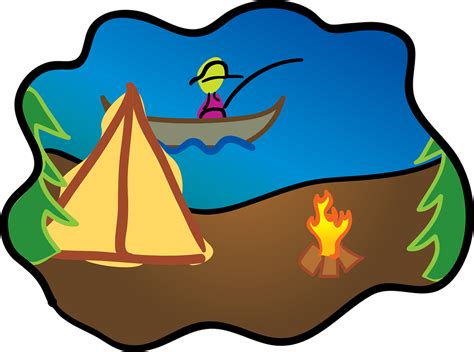 Campsite Fishing Campground · Free vector graphic on Pixabay