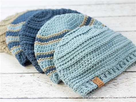 Easy Striped Beanie for Men and Boys | Free Crochet Pattern - Kirsten Holloway Designs