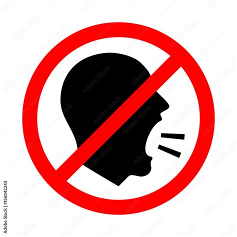 Don't Shout. Vector Illustration Of A Keep Quiet and Shouting Is Not Allowed Sign. Stock Vector ...