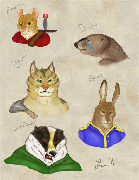 Redwall Portraits - M Warriors by Cheddarness8 on DeviantArt