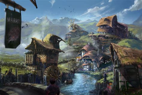 Image result for fantasy village | Fantasy village, Fantasy town, Fantasy art landscapes