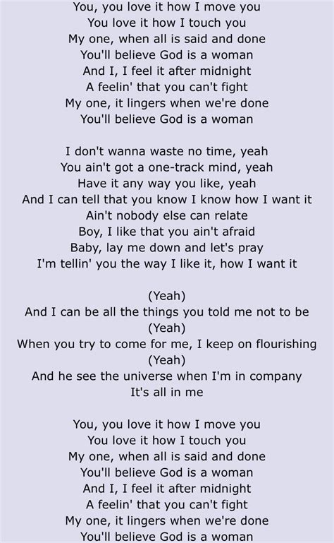 Ariana Grande - god is a woman | Ariana grande lyrics, Song lyric quotes, Unforgettable song