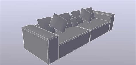 Download Free Sofa 3D Model In DWG File - Cadbull