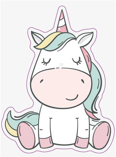 Clipart Pink Unicorn Kawaii Stickers Transparent Clipart - Cute Baby Unicorn Png Transparent PNG ...