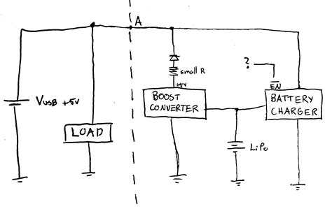 boost - Current sensing for backup battery circuit with LiPo charger ...