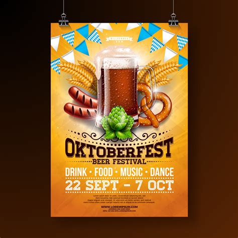 Oktoberfest party poster illustration 332393 Vector Art at Vecteezy