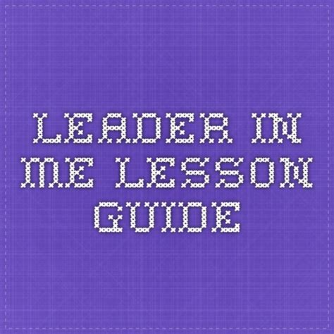 leader in me lesson guide | Leader in me, School counseling, Leader