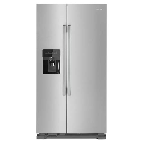 Amana 36" 24.57 Cu. Ft. Side-by-Side Refrigerator with Ice & Water Dispenser - Stainless Steel ...