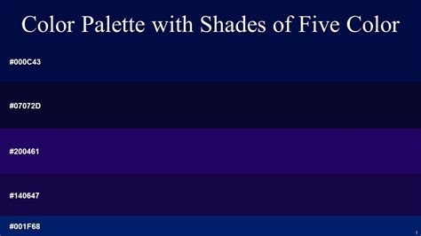 Color Palette With Five Shade Midnight Blue Stratos Black Pearl Deep Cove Paris M PPT Template