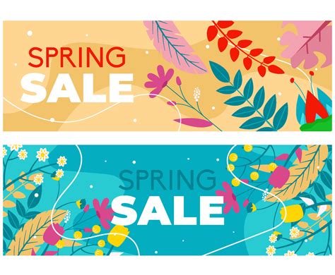 Spring sale banner template