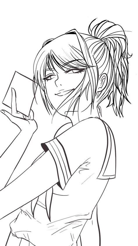 Yandere Simulator Coloring Pages Face Drawing Free Printable Coloring ...