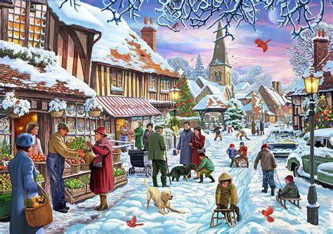 Winter Village Usa Painting by MGL Meiklejohn Graphics Licensing | Pixels