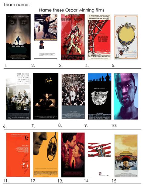 Name the Oscar winning films for bar trivia this week. : r/trivia