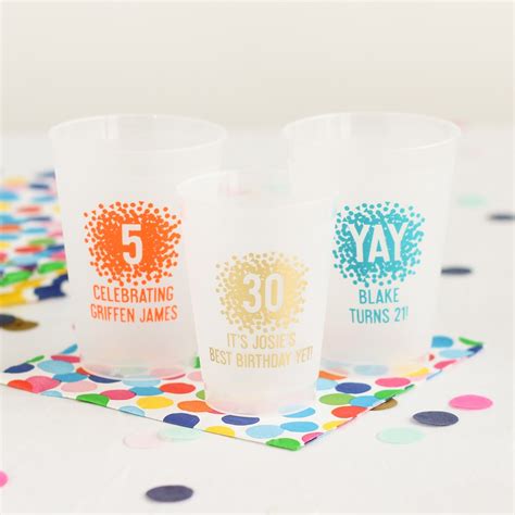 Personalized Frosted Plastic Birthday Cups | Beau-coup