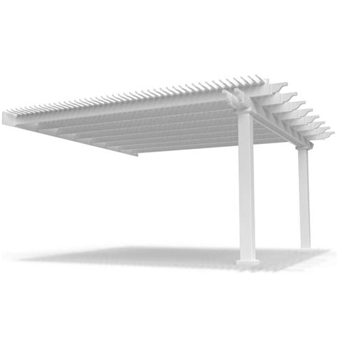 Modern Pergola Kits White Vinyl Attached Pergola at Lowes.com