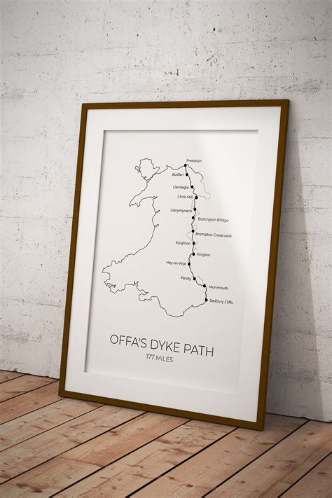 Offa's Dyke Path Map Art Print - In from the Wild