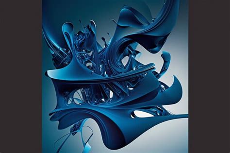 Premium AI Image | There is a blue abstract painting of a large piece of art generative ai