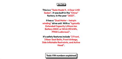 Tesla VIN decoder : r/TeslaModel3