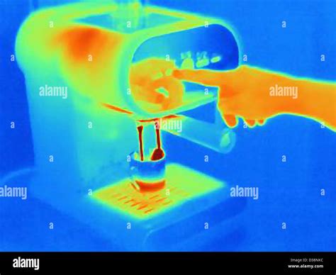 Thermal image of espresso machine Stock Photo - Alamy