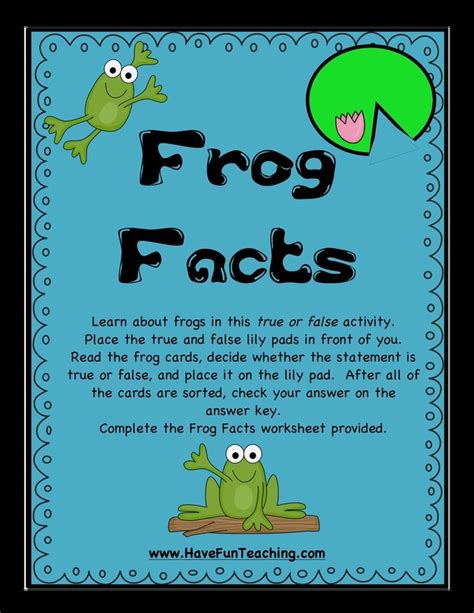 Frog Facts Activity | Frog facts, Have fun teaching, Teaching life cycle