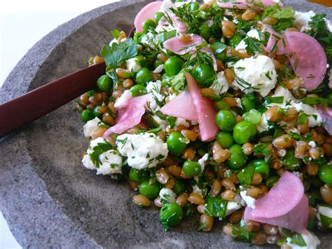 Herbed spelt berries with peas and feta - Amy Chaplin