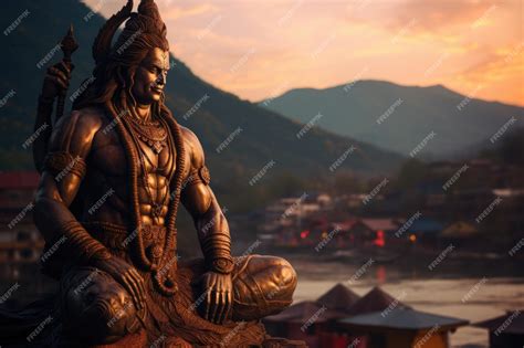 Premium AI Image | Statue of Lord Shiva in Rishikesh India 2022