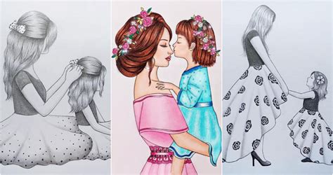 25 Easy Mother and Daughter Drawing Ideas to Draw