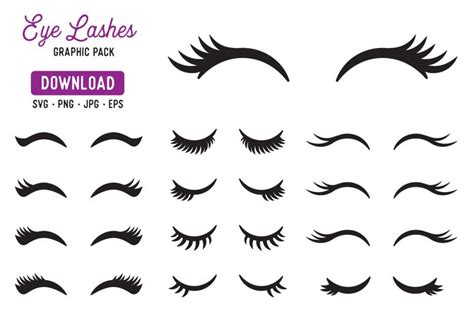 Eye Lashes Graphic Clipart Pack - Eyelashes Vector