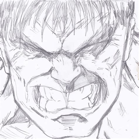 Hulk face sketch by MiftyIsBored on DeviantArt