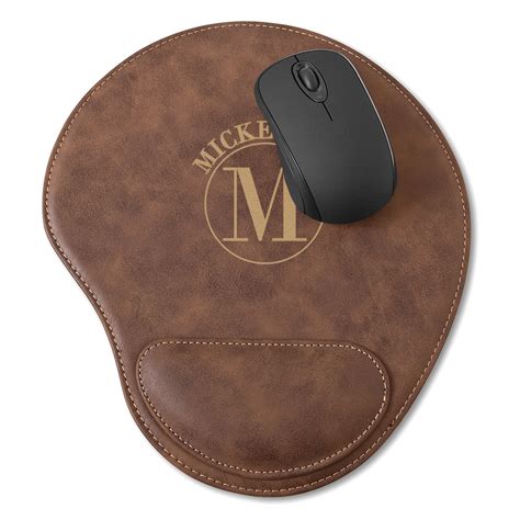 Monogrammed Rustic Faux Leather Mouse Pad - Famous Favors