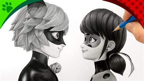 Drawing Miraculous🐞Ladybug & Catnoir together from disney. step by step ...