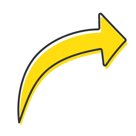 Premium Vector | Hand drawn arrow icon with yellow element