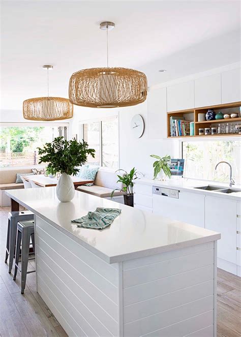 white on white kitchen, panelled island bench Kitchen Ikea, White Kitchen Decor, White Kitchen ...