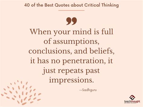 40 Of The Best Quotes About Critical Thinking | Critical thinking ...