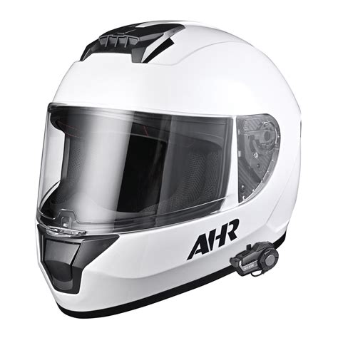 AHR Full Face Bluetooth Motorcycle Helmet DOT Bluetooth Headset Intercom Music XL - Walmart.com