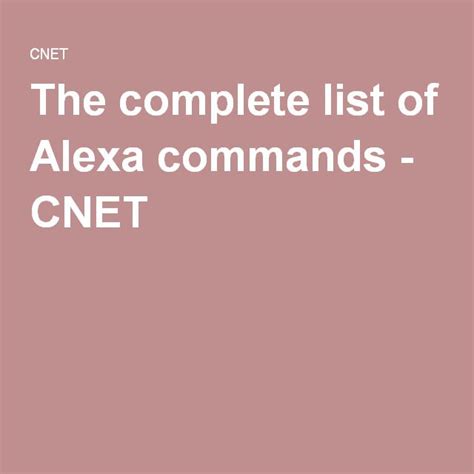 The complete list of Alexa commands - CNET Apple Virtual Assistant, Alexa Commands, Things To ...