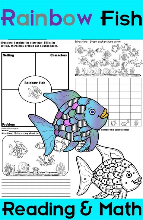 Rainbow Fish | Reading and Math Packet | Rainbow fish activities, Rainbow fish, Fish activities