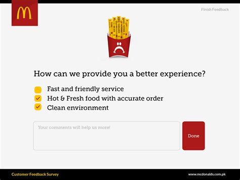 McDonald's Feedback Survey Design on Behance