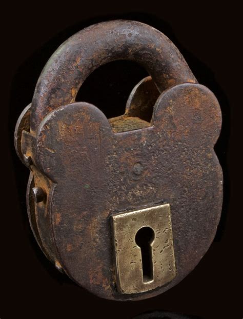 VINTAGE IRON LOCK WITH BRASS KEYHOLE | Recovery Curios