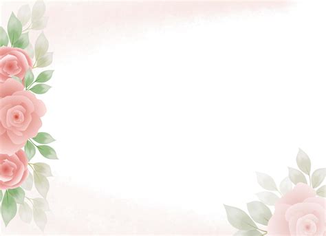 Watercolor floral background with brush and floral frame for horizontal banner, backdrop ...