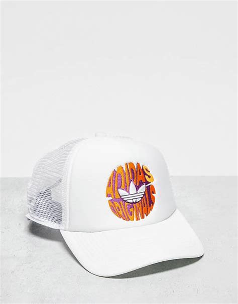 adidas Originals logo cap in white and multi | ASOS