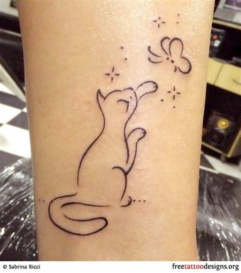 Cute kitty and butterfly | Tattoos, Unique tattoos, Minimalist cat tattoo