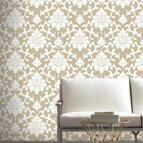 DAMASK GOLD PEEL & STICK WALLPAPER |Peel And Stick Decals |The Mural Store